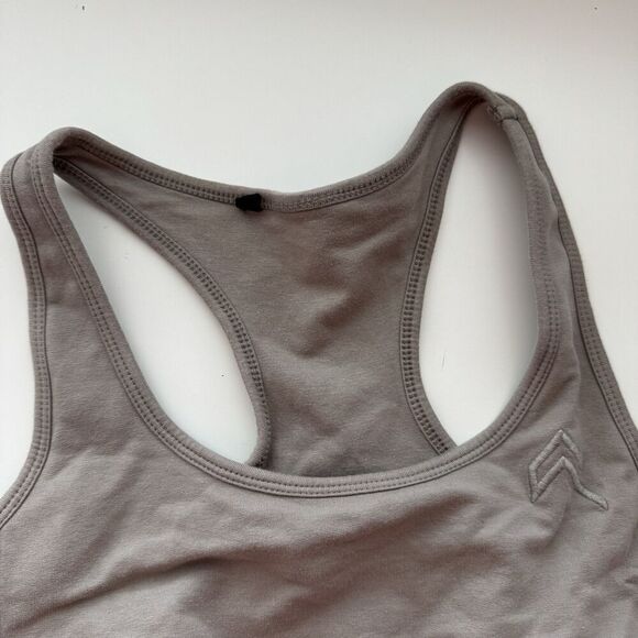 ONER Active Small Sports Bra Clay Gray Bralette LOGO Racerback Classic Lounge - Picture 3 of 6